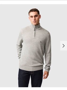 RODD & GUNN Men's Light Gray Half-Zip Sweater